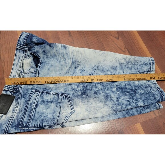 Smoke Rise Men’s Blue Acid Wash Tie Dye Jean Shorts - 40(Inseam 13") - Picture 8 of 8